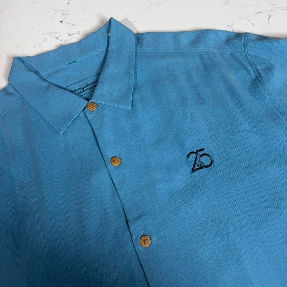 Disney Tommy Bahama  DVC 25th Anniversary Silk Button Front Shirt XXL Blue